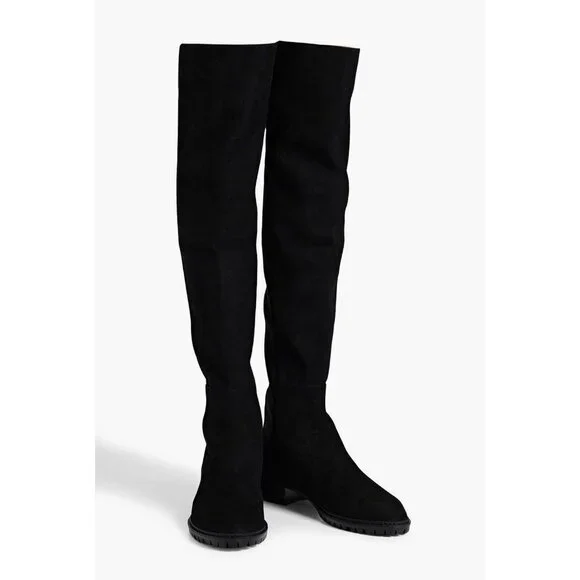 Stuart Weitzman City  Womens Over-the-knee OTK Stretchy Boots Black Suede US 9.5 - Picture 2 of 12